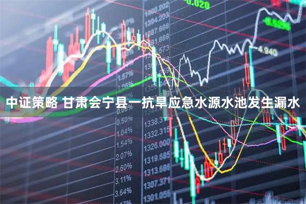 中证策略 甘肃会宁县一抗旱应急水源水池发生漏水