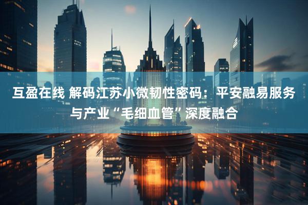 互盈在线 解码江苏小微韧性密码：平安融易服务与产业“毛细血管”深度融合